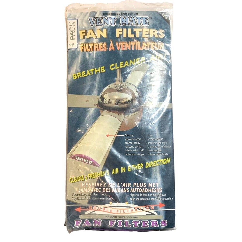 Vent Mate Fan Filters Cleans & Freshens Air in Either Direction 4 Pack